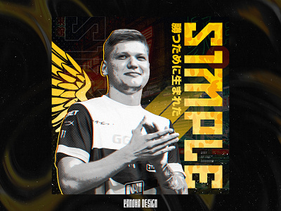 JapanStyle Art for @s1mpleo adobe black blackandyellow csgo cybersport design esports gradient navi photoshop s1mple web yellow