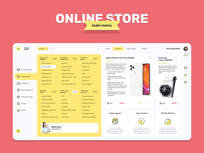 Online store - Main menu adobe xd e commerce ecommerce icon design online store prototype ui ux ux ui web design web design webdesign