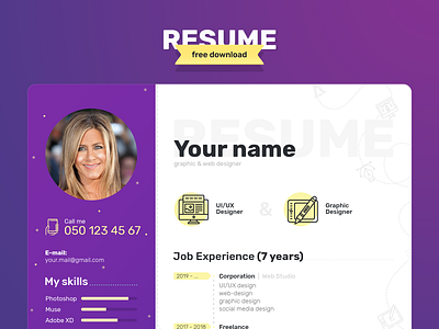 Resume - Free download (PSD) cv design cv resume template download mock up download mockup download psd free design free download free psd mockup psd photoshop template resume resume cv resume design web design