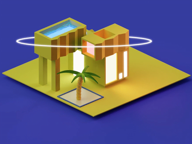 Beach house 3d beach blender concept design digitalart house illustraion model