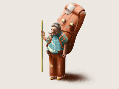 Old traveler art character concept design illustration old painting photoshop traveler