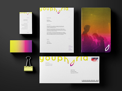 youphoria - stationary branding design edm music print stationary