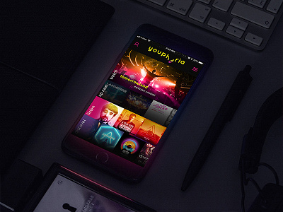 youphoria - network app app branding edm music ui