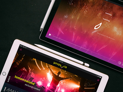 youphoria - network app app branding edm ipad music ui