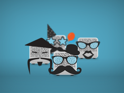 Cubestrs Family character cube hipsters icon