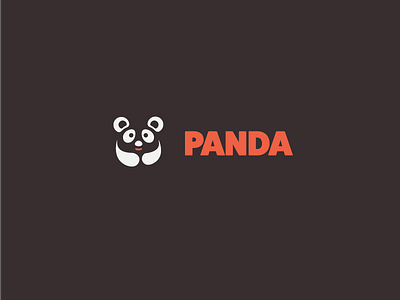 Panda Logo animanl brand graphic logo negative panda