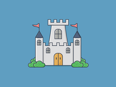 Castle building castle cute graphic design home icon kingdom mbe style vector