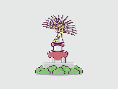 Tugu Padi cute graphic icon indonesia monument outline padi rice tugu vector