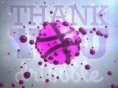 Hello Dribbble! 3d abstract ball particles sphere thank you