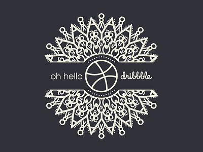 hello dribbble badge debut design designer first shot graphc designer graphic henna icon mandala photographer typography