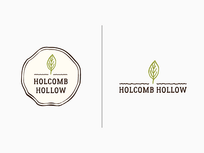 Holcomb Hollow Logo badge branding design food graphic design identity leaf logo nature ogranic tree vegan