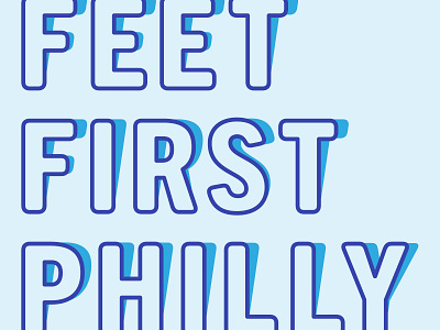 Feet First branding caution city cone crosswalk design logo pedestrian philadelphia shadow type typography urban vector