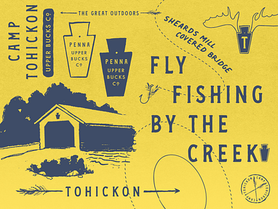 Camp Tohickon branding camping fly fishing keystone pennsylvania typography