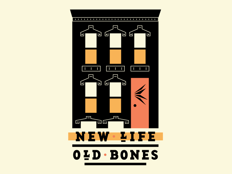 New Life Old Bones branding illustrator typography