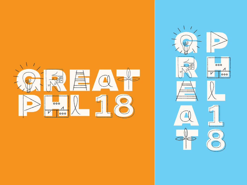 Oh so GreatPHL! branding conference icons logo philadelphia posters swag typography
