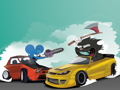 Itchy & Scratchy drift battle