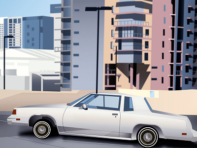1985 Cutlass cars digital art drawing illustrator