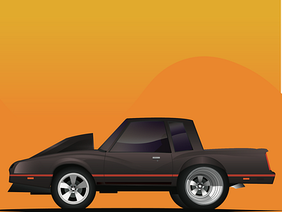 Profile of a Monte Carlo for fun. automotive cars chevrolet illustrator vector