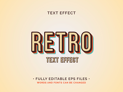 Retro Text Effect Fully Editable 3d alphabet bold colorful edit editable effect font font style free fully fx headline style text type typography vector word