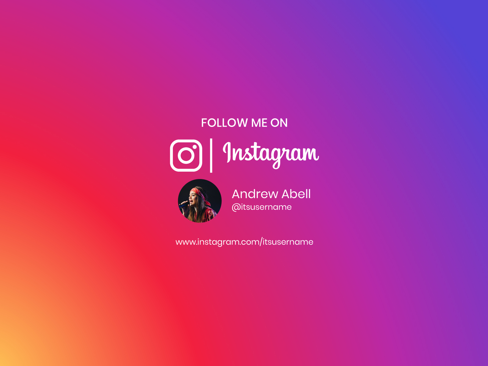 Dribbble Follow Me On Instagram With Gradient Background By Usman