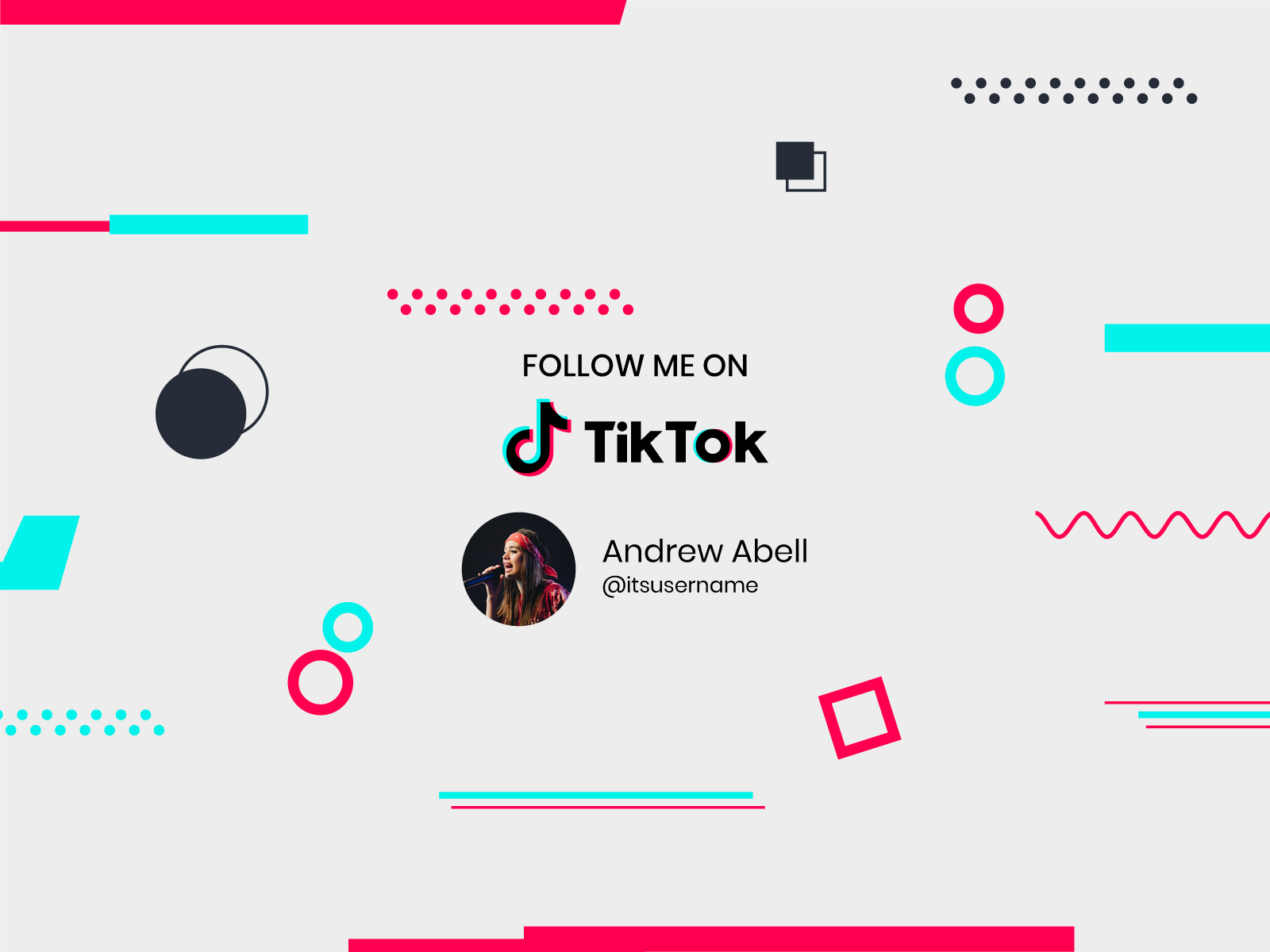 Follow Me On Tiktok With Memphis Design Background By Usman Shaikh On Dribbble