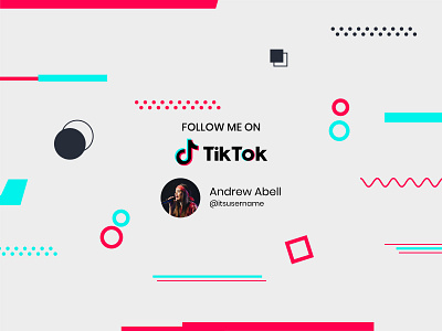 Follow Me On TikTok With Memphis Design Background