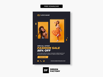 Fashion sales modern flyer template