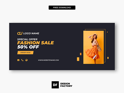 Fashion sales modern social media banner template