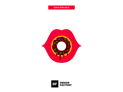 Lips Donuts Logo For Sale. cafe donut donuts doughnut lip lips logo logos modern shape snack vector