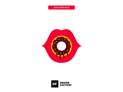 Lips Donuts Logo For Sale.