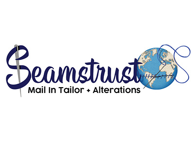 Seamstrust Mail In Tailor + Alterations branding design logo vector