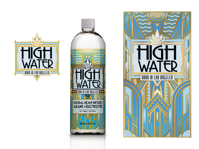High Water art deco branding design logo vector vintage