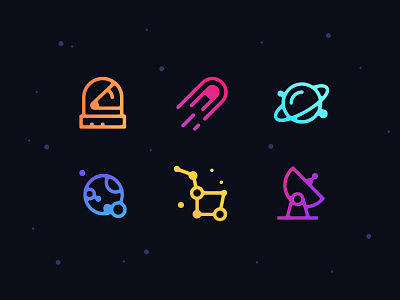 Free Space Icons Set collection free iconography iconset line icon icons outline symbol ui uiux vector
