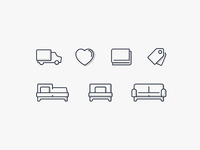 Furniture Shop Icons collection free iconography iconset line icon icons outline symbol ui uiux vector