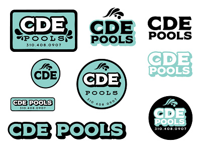 CDE Pools Logo Set badge logo branding graphic design logo logo design logos logoset pool logo