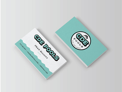 CDE Pools Business Cards badge logo brand branding graphic design logo logo design pool logo