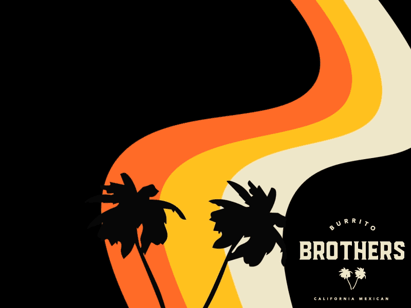 Burrito Brothers Graphics animated branding burritos food industry graphic design illustrator mexican food palm trees resturants takeout the great american take out the great american take out