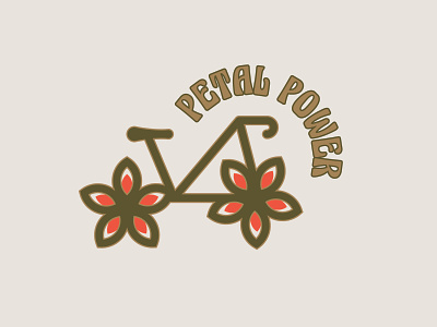 Petal Power bicycle bicycle logo bike logo brand branding daily logo challenge graphic design graphics logo logos retro branding retro logo vector