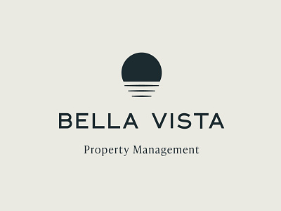 Bella Vista Property Management brand branding graphic design illustrator logo design logos property management real estate sunset sunset logo