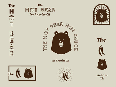 The Hot Bear ai bear logo bears brand branding food logo graphic design hot sauce illustration illustrator logo logo design logo system logos vector