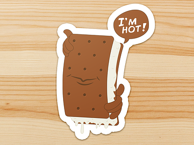 Ice cream sandwich stickers design graphics hot logo stickers