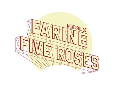 Farine five roses 2colors design illustration logo stickers