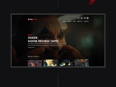 Revieox | Review of Movies, restaurants and Cafés app design illustration psd design ui uiux ux website