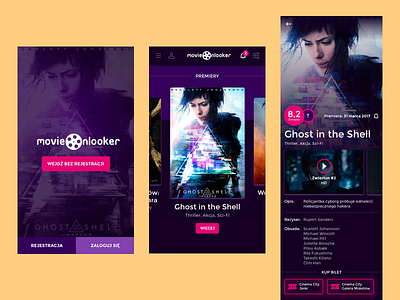 Movieonlooker Movie App app forfun mobile design movie movieonlooker ui ux