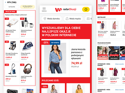 WP radarOkazji - e-commerce design - mobile commerce design e commerce ecommerce mobile ui ux web website wirtualna polska wp