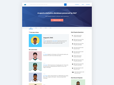 "Google for Sports Stats" homepage final version design designer sports ux vector web