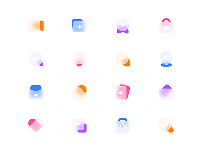 Frosted glass icons