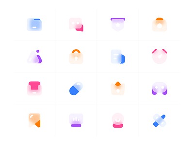 Frosted glass icons illustration ui 图标 简单 设计