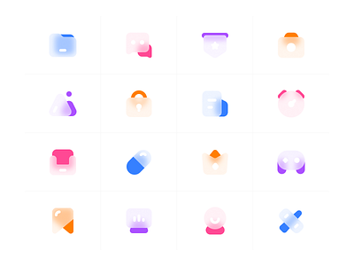 Frosted glass icons