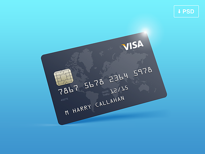 Credit Card Mockup — Free PSD